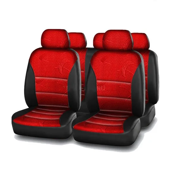 Чехлы универсальные ПАНДОРА-А COMFORT черн-красный Кожа+Карбон