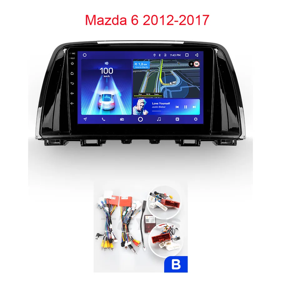 Установочный к-т для штатной а/м 9" Mazda 6 GL 2012-2017 вид B + проводка CAN