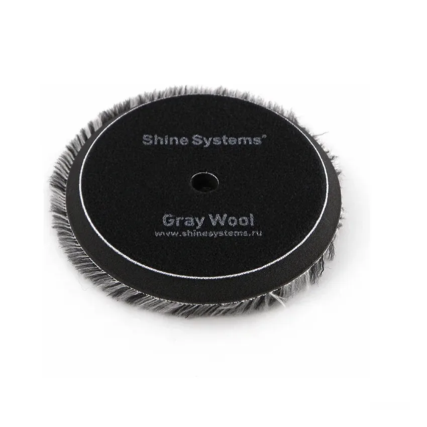 Shine Systems Gray Wool Pad - полировальный круг из серого меха, 130 мм