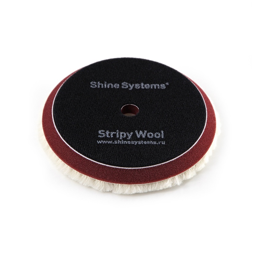 Shine Systems Stripy Wool Pad - полировальный круг из стриженого меха, 130 мм