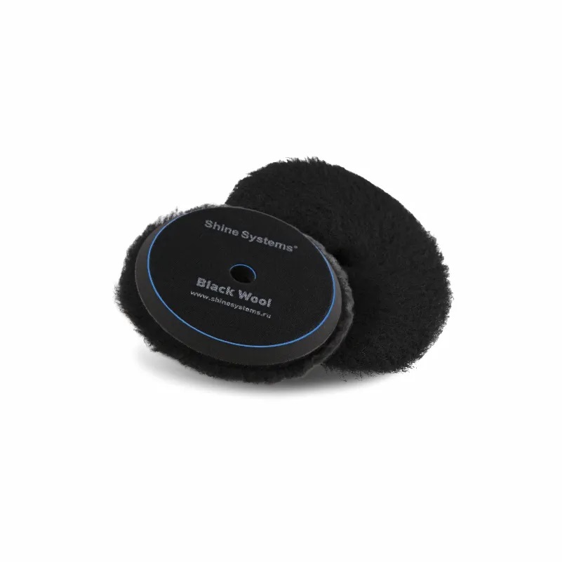 Shine Systems Black Wool Pad - полировальный круг из черного меха, 155 мм