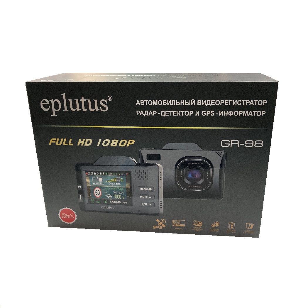 Антирад+Видеорег. Eplutus GR-98 Combo FullHD GPS