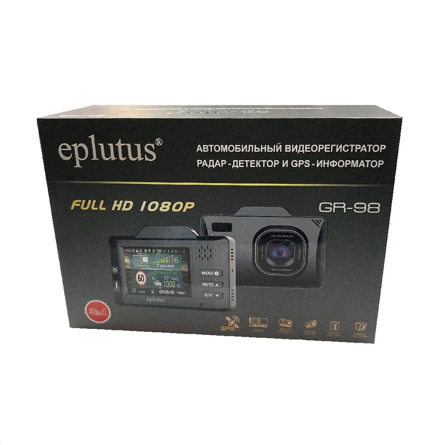 Антирад+Видеорег. Eplutus GR-98 Combo FullHD GPS