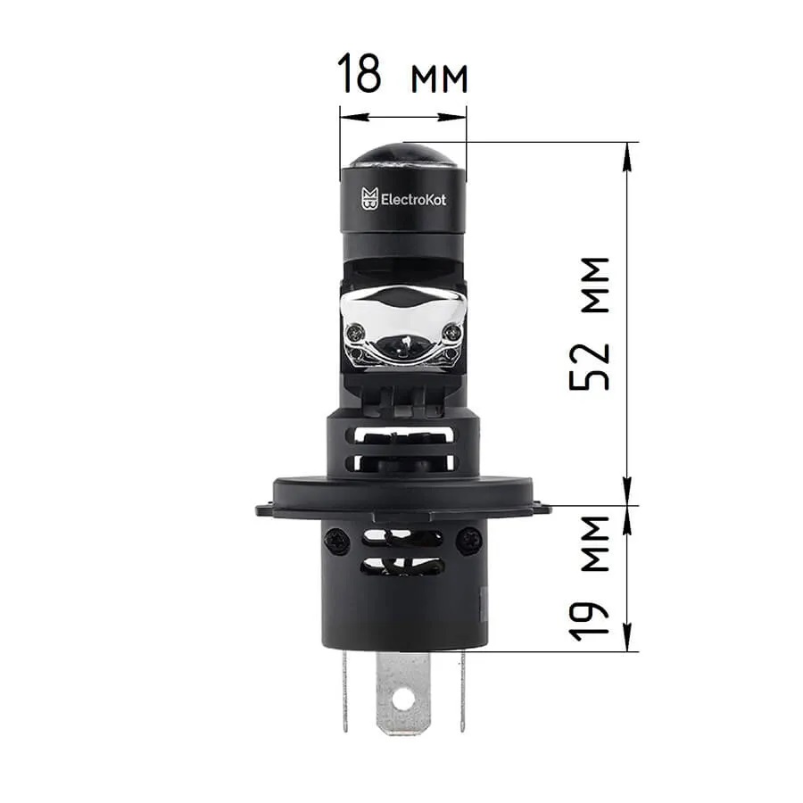 LED мини линзы ElectroKot K25 12V H4 5500K к-т 2шт