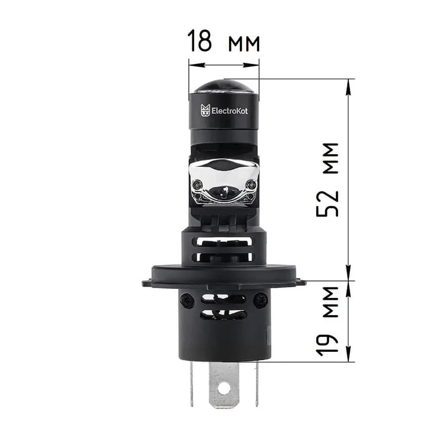 LED мини линзы ElectroKot K25 12V H4 5500K к-т 2шт