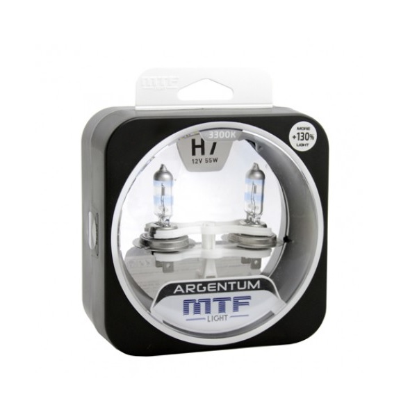 Лампа 12V MTF H7 55W Argentum+130% (Eurobox,2шт.)