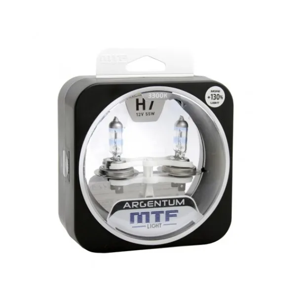 Лампа 12V MTF H7 55W Argentum+130% (Eurobox,2шт.)
