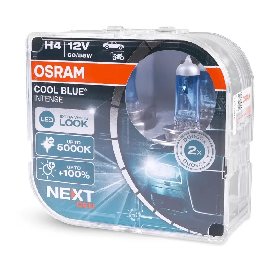 Лампа 12V OSRAM H4 (60/55) COOL BLUE INTENSE 5K (Eurobox,2шт.)