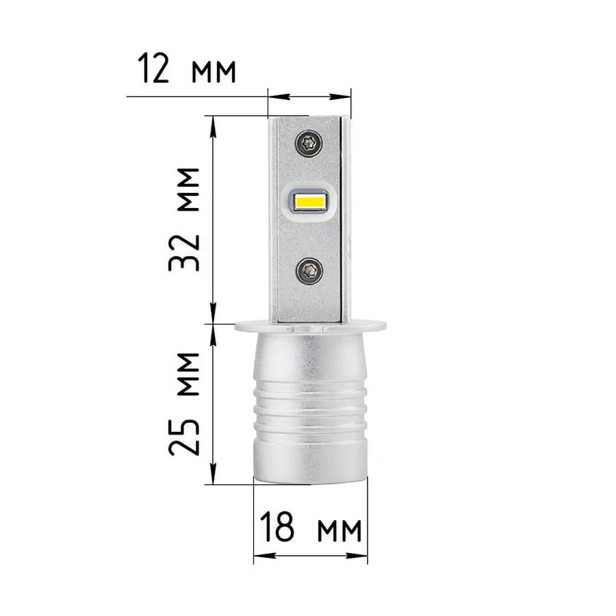 Светодиодные LED лампы ElectroKot Atomic 12V H3 PRO CSP 3000K к-т 2шт