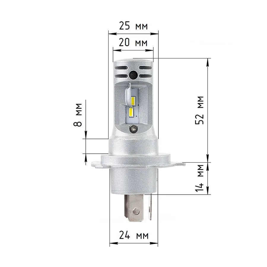 Светодиодные LED лампы ElectroKot Atomic 12-24V H4 PRO CSP 4300K к-т 2шт