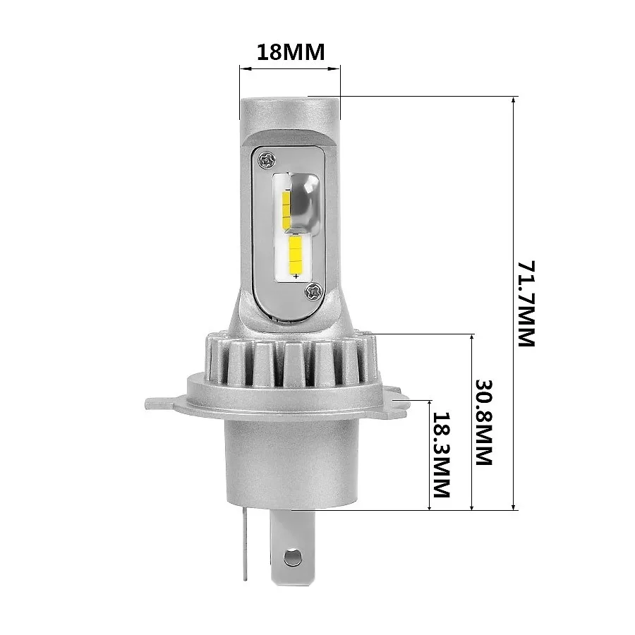 Светодиодные LED лампы ElectroKot Atomic 12-24V H4 PRO CSP 4300K к-т 2шт