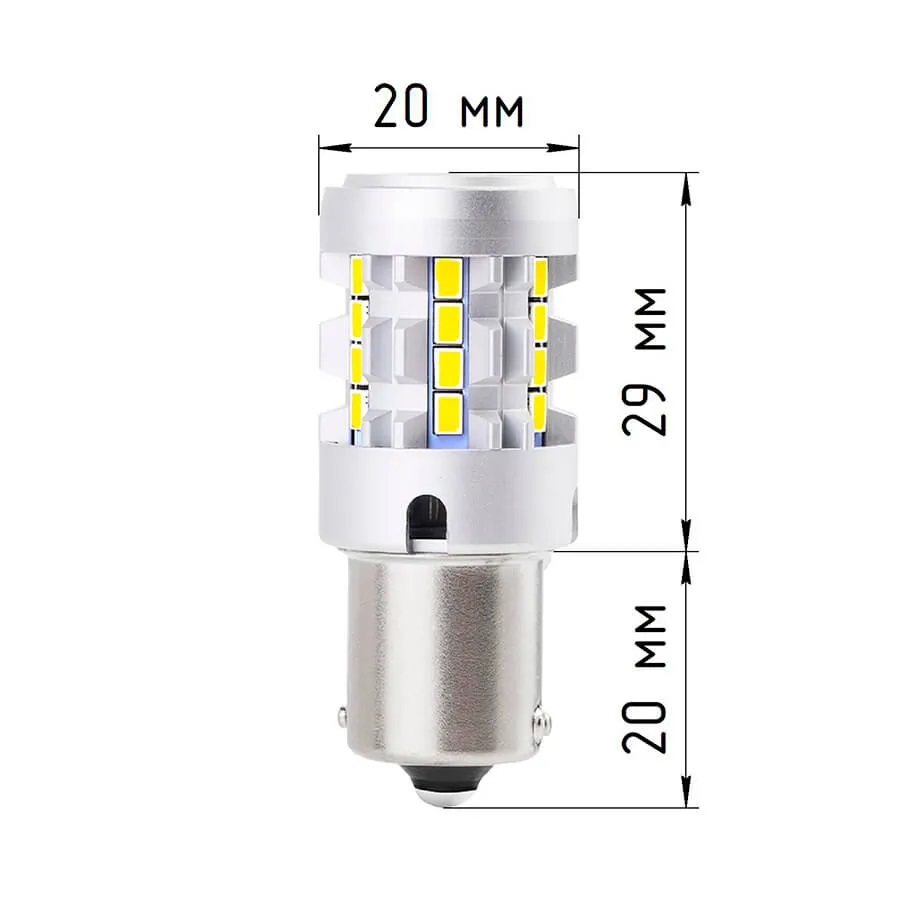 Лампа диодная ElectroKot Impact 10-30V BA15S P21W 5000K белый свет к-т 2шт