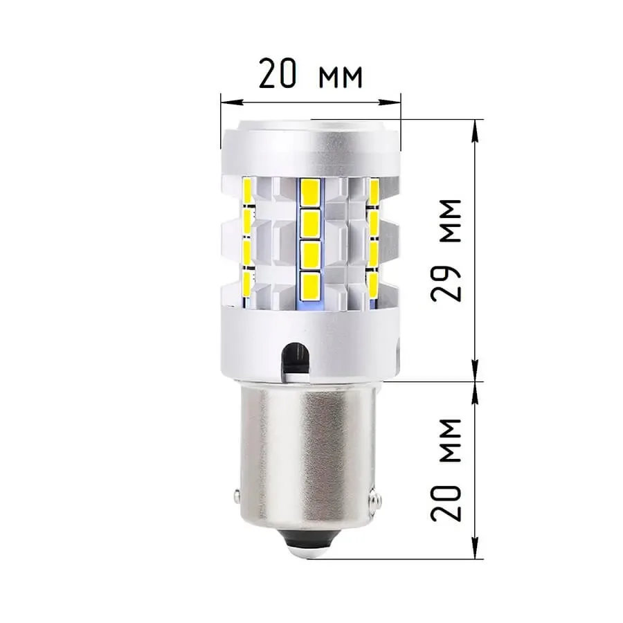 Лампа диодная ElectroKot Impact 10-30V BA15S P21W 5000K белый свет к-т 2шт