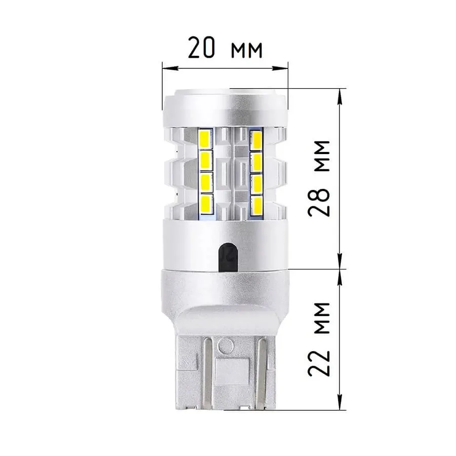 Лампа диодная ElectroKot Impact 10-30V W21/5W SRCK 5000K белый свет к-т 2шт