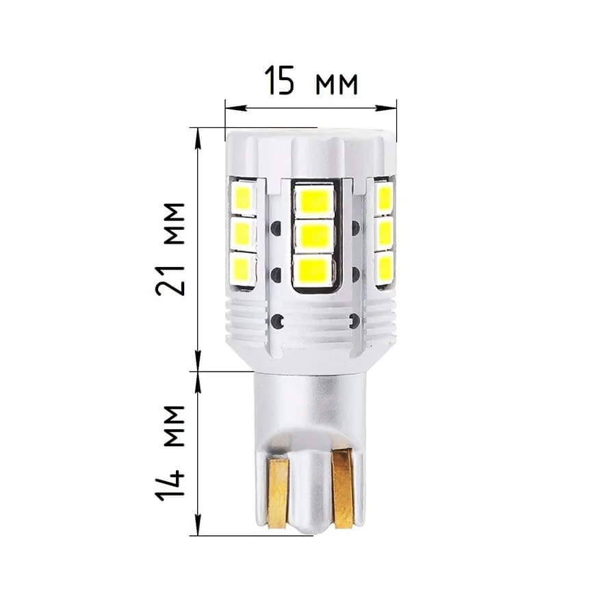 Лампа диодная ElectroKot Impact 10-30V W16W T15 5000K белый свет к-т 2шт