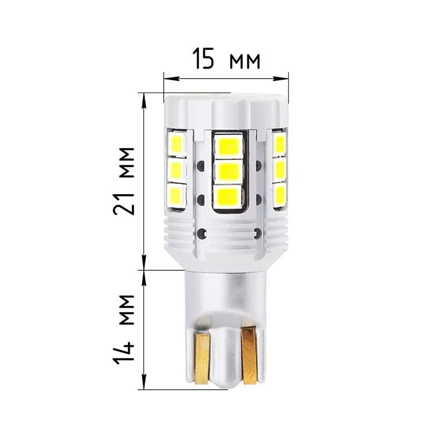 Лампа диодная ElectroKot Impact 10-30V W16W T15 5000K белый свет к-т 2шт