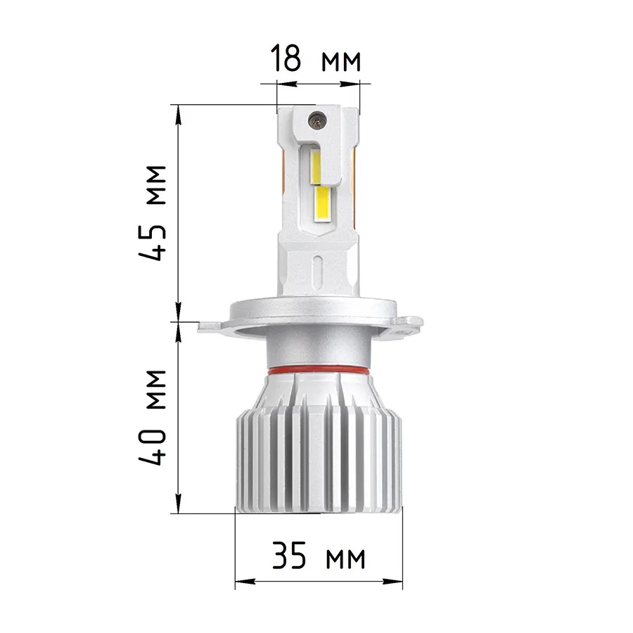 Светодиодные LED лампы ElectroKot Ninja 12V H4 6000K без вентилятора к-т 2шт