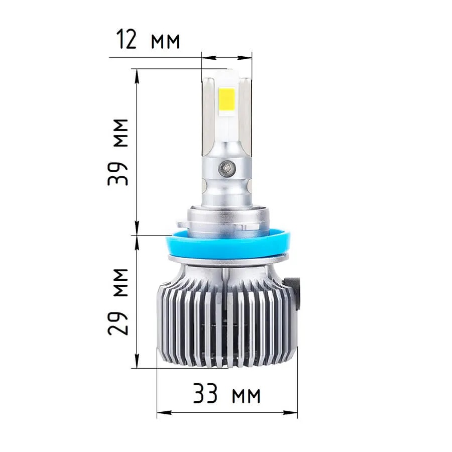Светодиодные LED лампы ElectroKot Плазма 12V H11 6000K к-т 2шт
