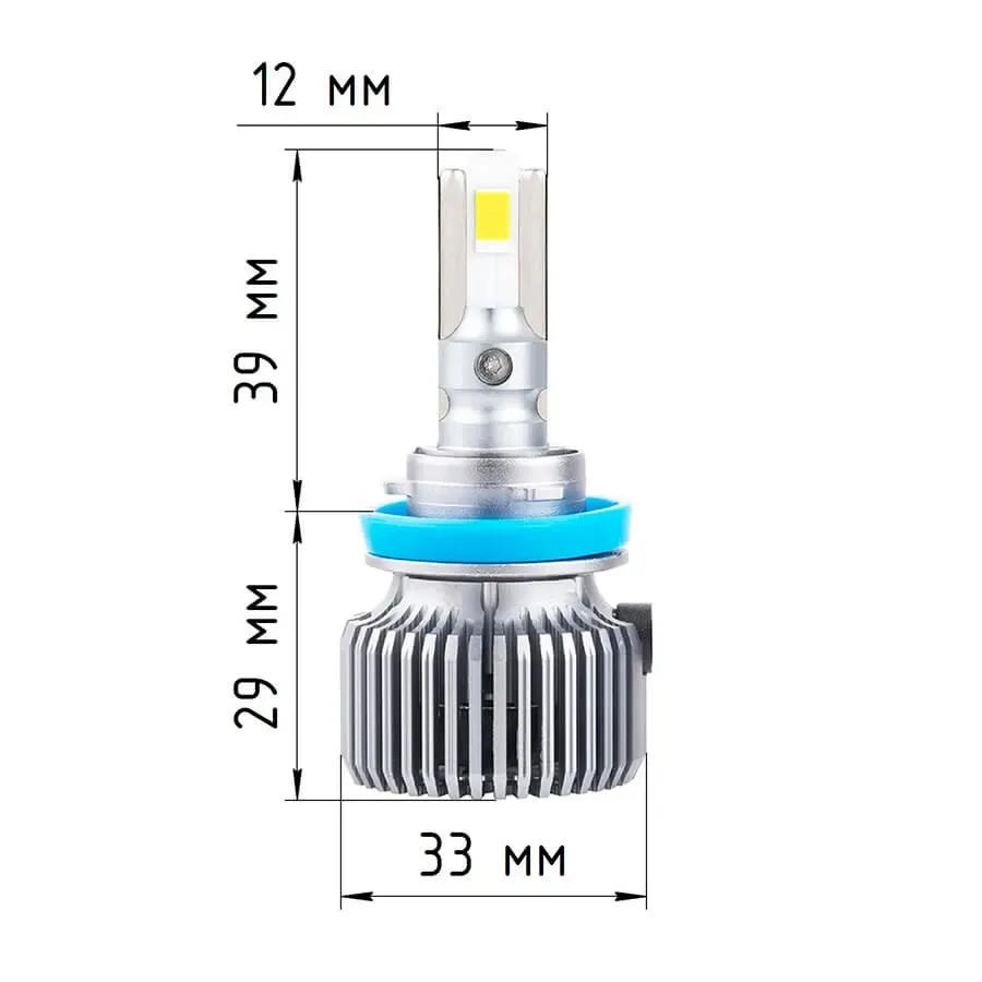Светодиодные LED лампы ElectroKot Плазма 12V H11 6000K к-т 2шт