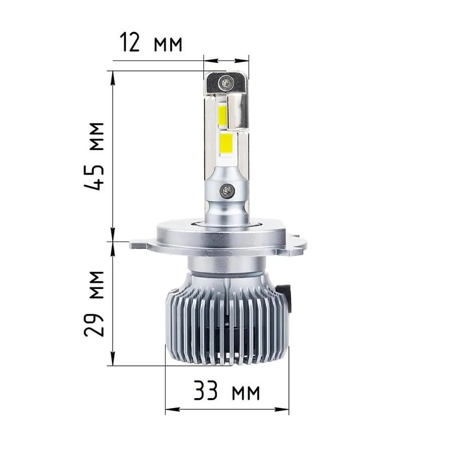 Светодиодные LED лампы ElectroKot Плазма 12V H4 6000K к-т 2шт