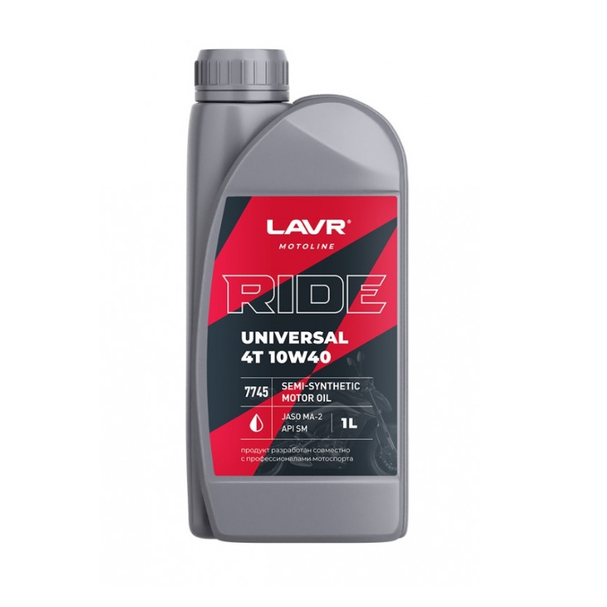 Масло моторное LAVR Ride Universal 4T 10W40 API SM, JASO MA-2 1л.