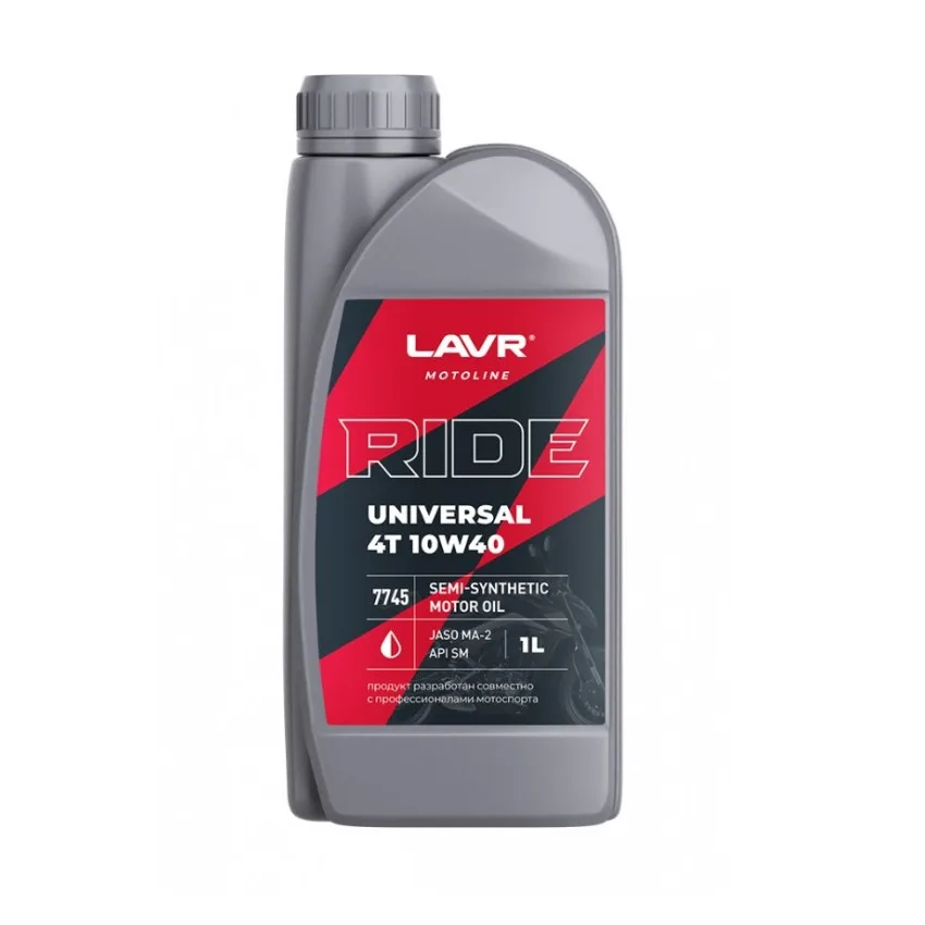 Масло моторное LAVR Ride Universal 4T 10W40 API SM, JASO MA-2 1л.