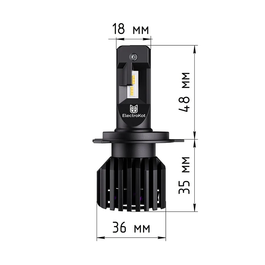 Лампа диодная ElectroKot УльтраЛед gen2 12-24V H4 бел. 6000K кт.- 2шт.