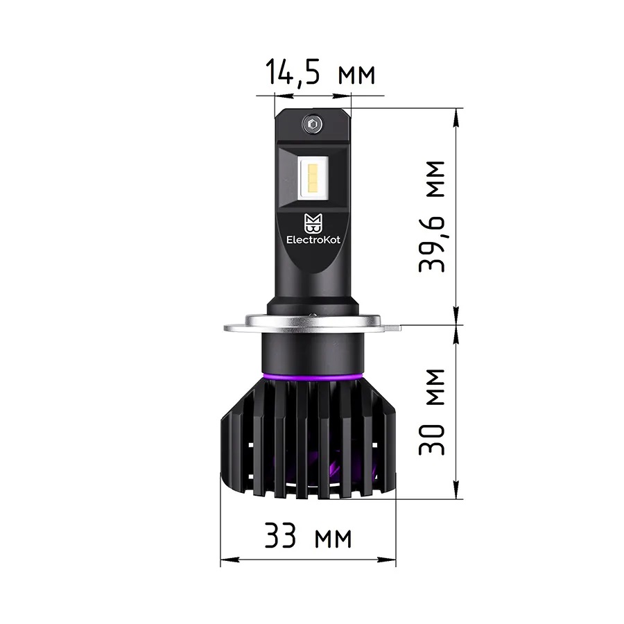 Лампа диодная ElectroKot УльтраЛед gen2 12-24V H7 бел. 6000K кт.- 2шт.