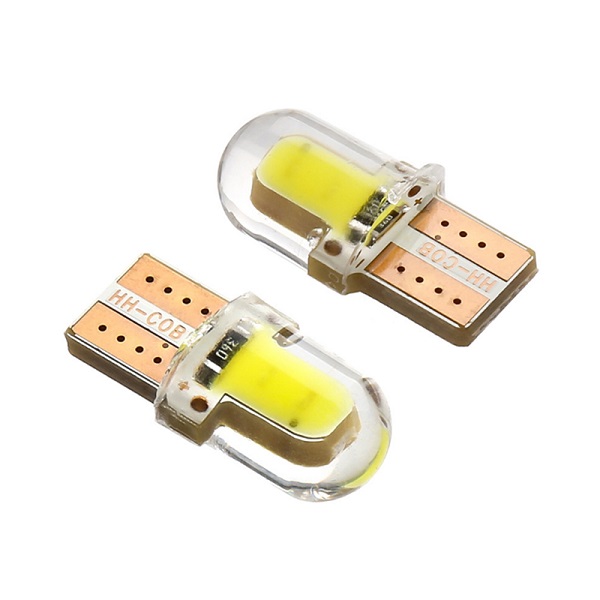 Лампа диодная 12V W5W б/ц  2COB mini (в силиконе) X0006