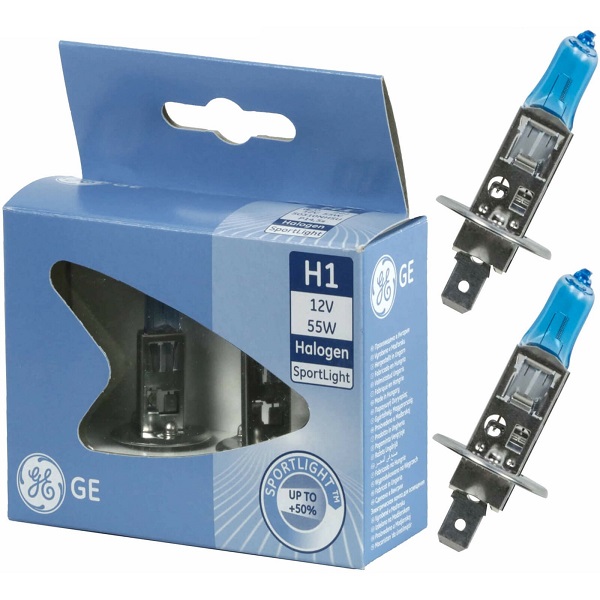 Лампа 12V GE H1 55W +50% Sport Light (Eurobox,2шт.) 1912