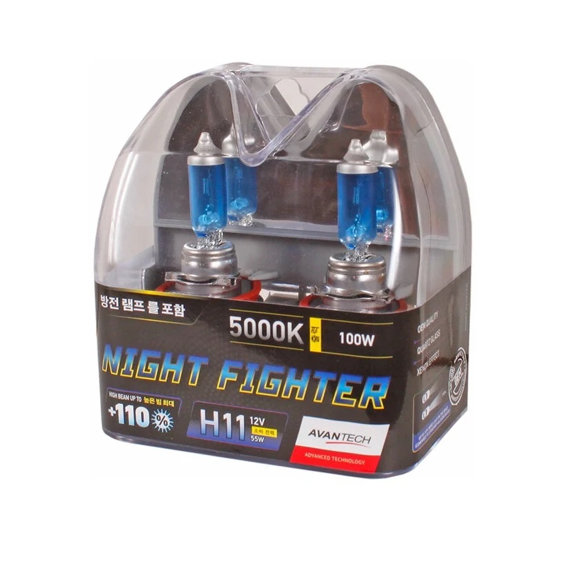 Лампа 12V AVANTECH H11 55W 5000K (Eurobox,2шт.)