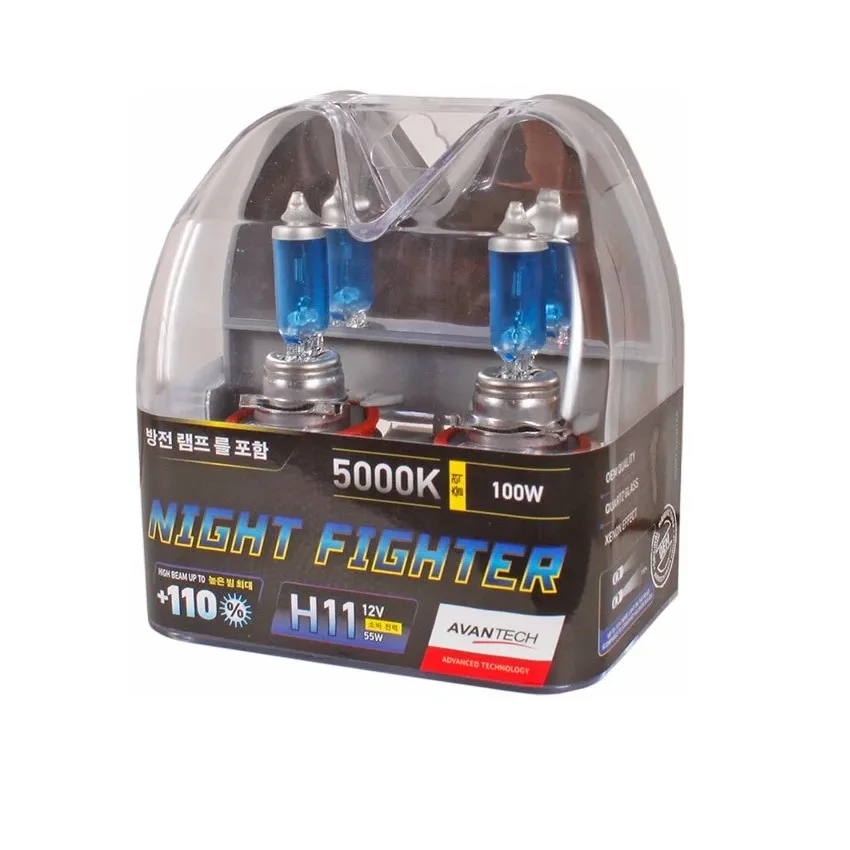 Лампа 12V AVANTECH H11 55W 5000K (Eurobox,2шт.)