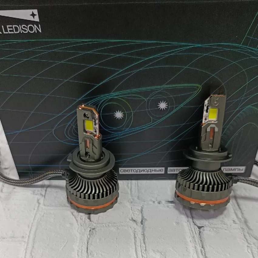 Светодиодные LED лампы Ledison №11 12V H7  25000Lm, 5000К к-т 2шт