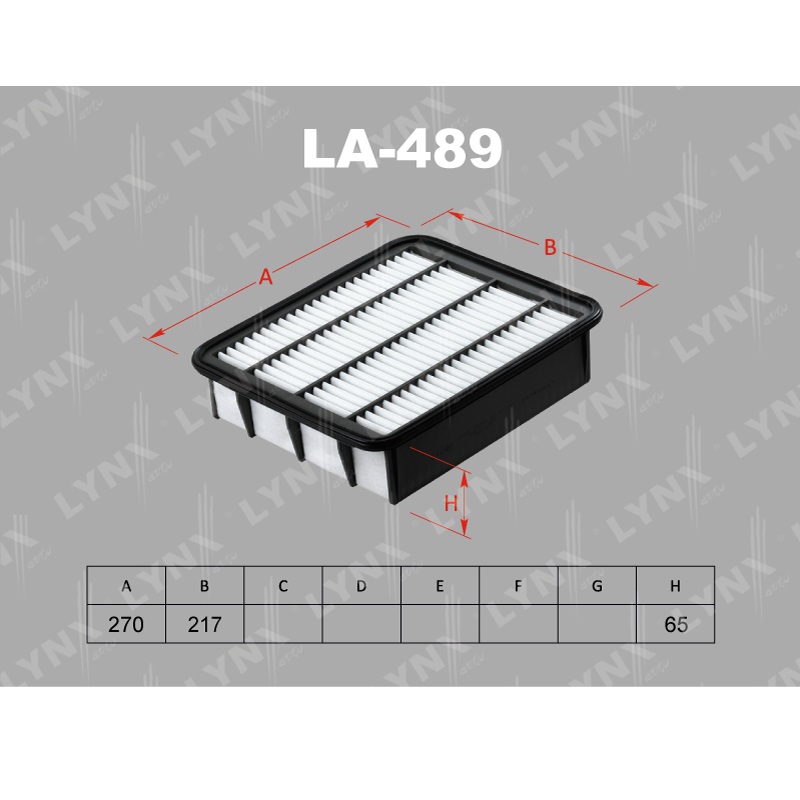 Фильтр воздушный LYNXauto LA489 TOYOTA Prado 2.8d (AG689)