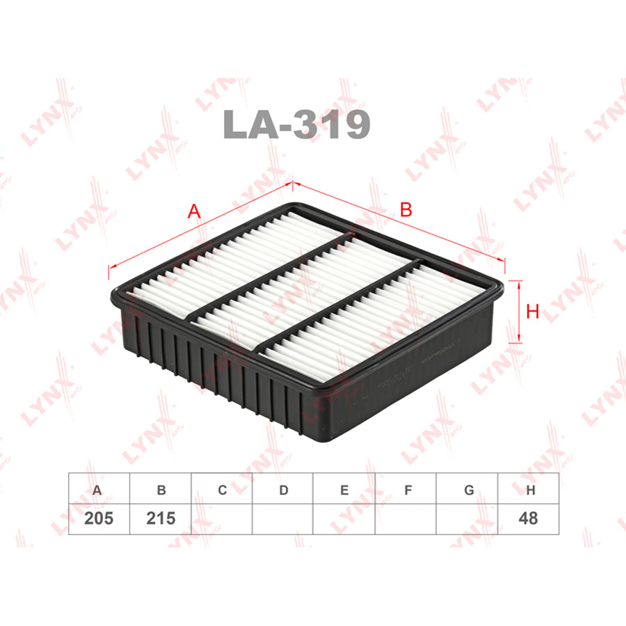 Фильтр воздушный LYNXauto LA319 MITSUBISHI (AG511)