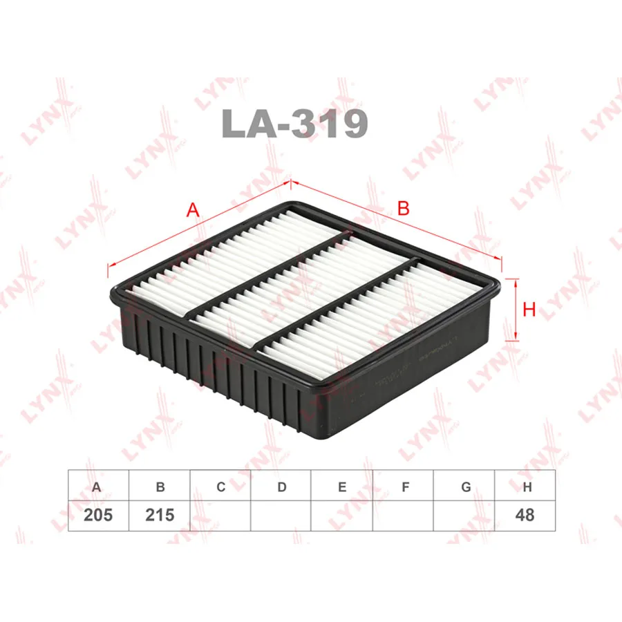 Фильтр воздушный LYNXauto LA319 MITSUBISHI (AG511)