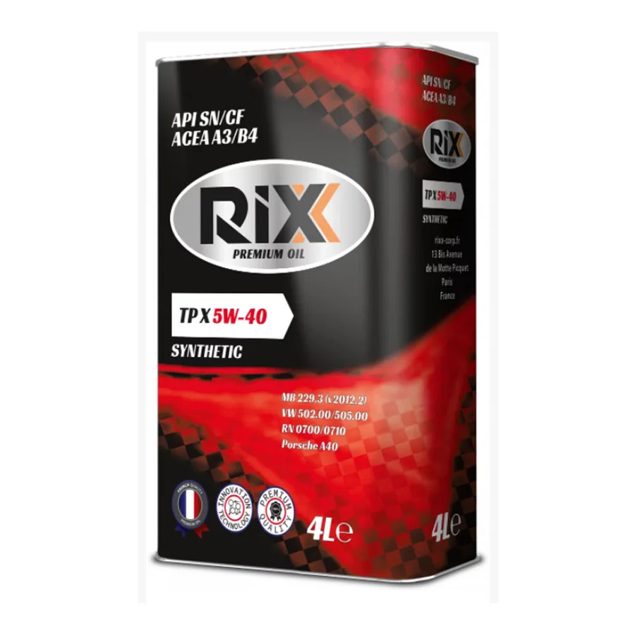 Масло моторн. RIXX TP X 5W-40 SN/CF 4 л синт.