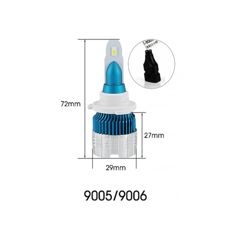 Лампа диодная S9 12-24V HB3 6000lm К-т
