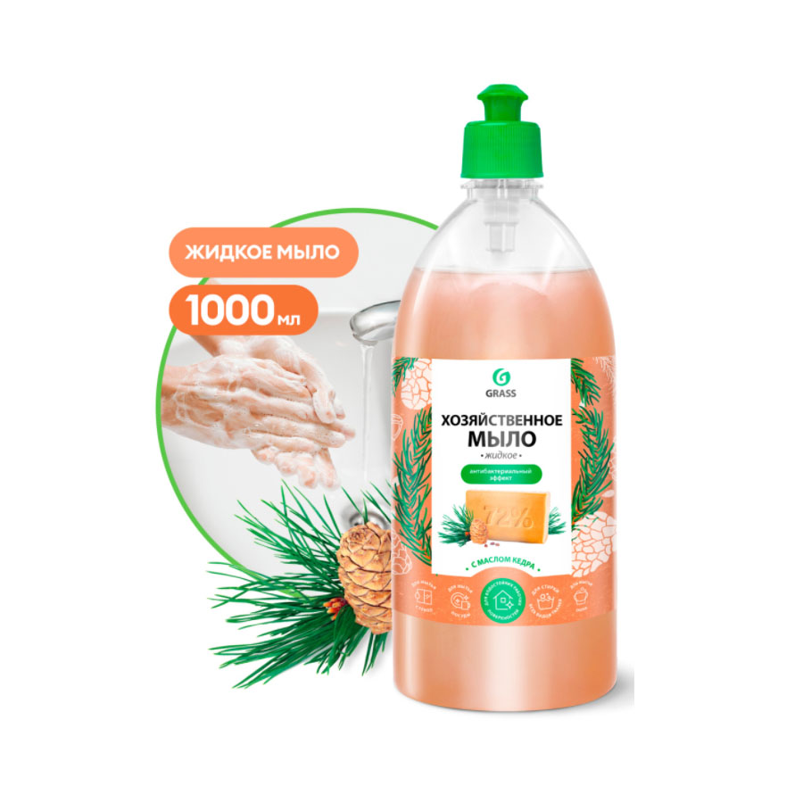 GraSS Жидкое мыло MILANA хозяйственное с маслом кедра 1л 125549