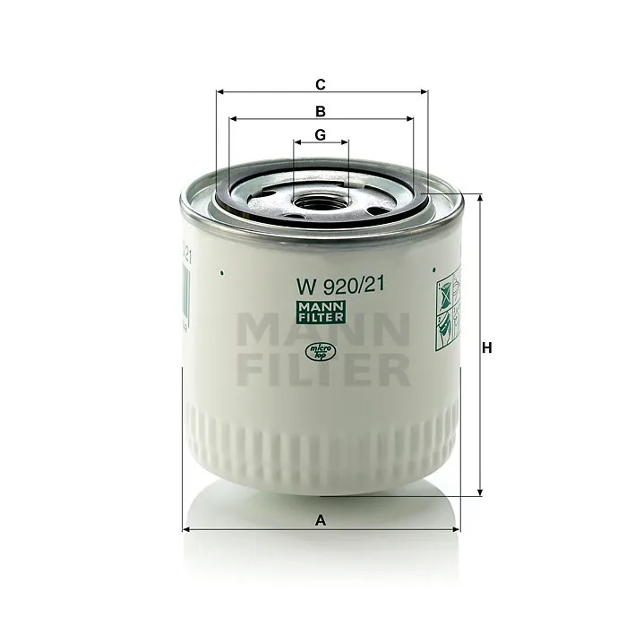 Ф. маслен. MANN W920/21 GAZ 3110. VAZ 2101