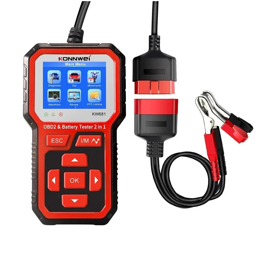 Тестер АКБ Konnwei + Диагностический сканер OBD II KW681