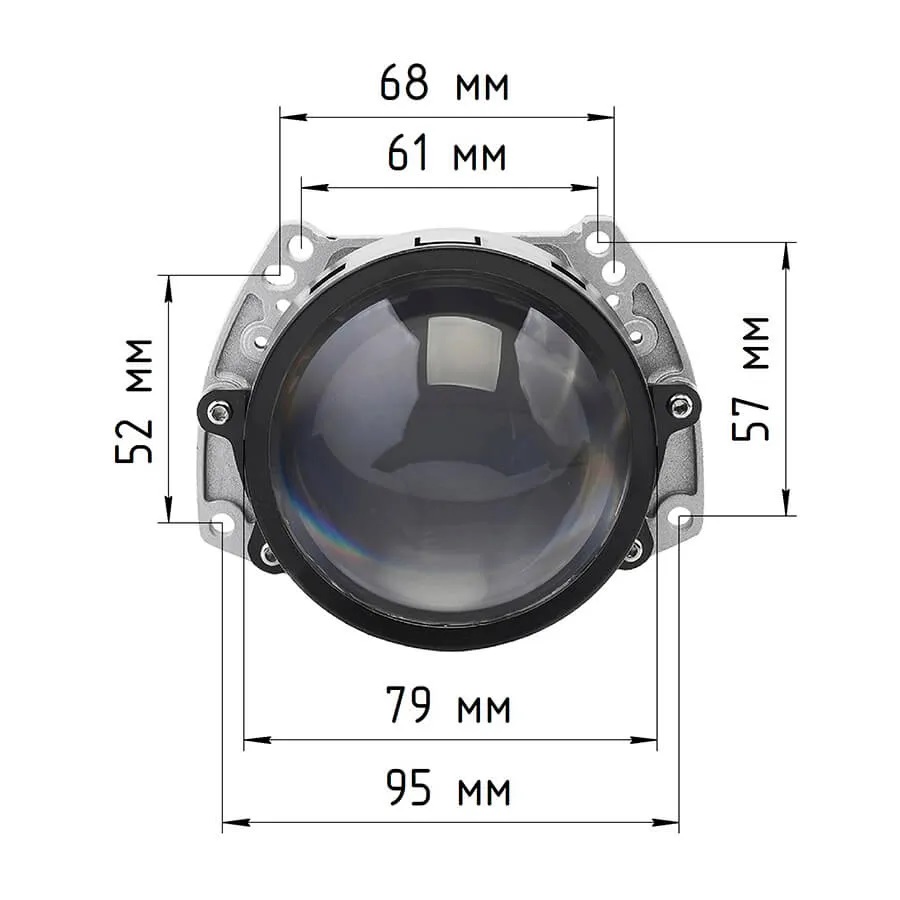 Bi-LED линзы с лазером ElectroKot 12В Y30 5500К съемная ножка 3.0 дюйма 3R 2шт