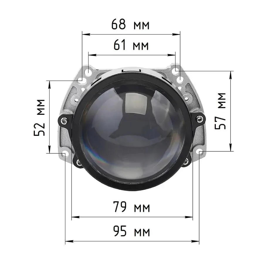 Bi-LED линзы с лазером ElectroKot 12В Y30 5500К съемная ножка 3.0 дюйма 3R 2шт