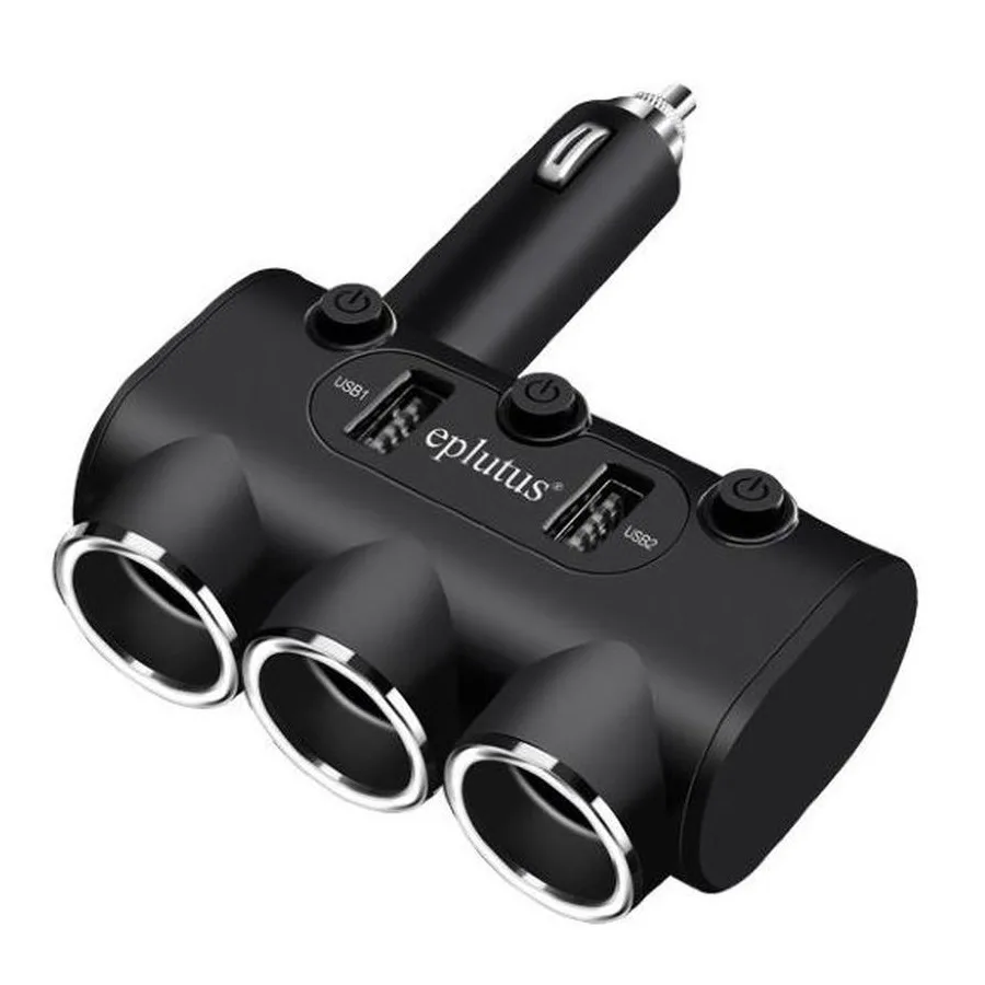 Разветлитель прикур. Eplutus 3гн. FC-337 + USB