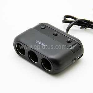 Разветлитель прикур. Eplutus 3гн. FC-339 + USB (с вольтметром)