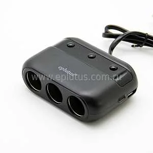Разветлитель прикур. Eplutus 3гн. FC-339 + USB (с вольтметром)