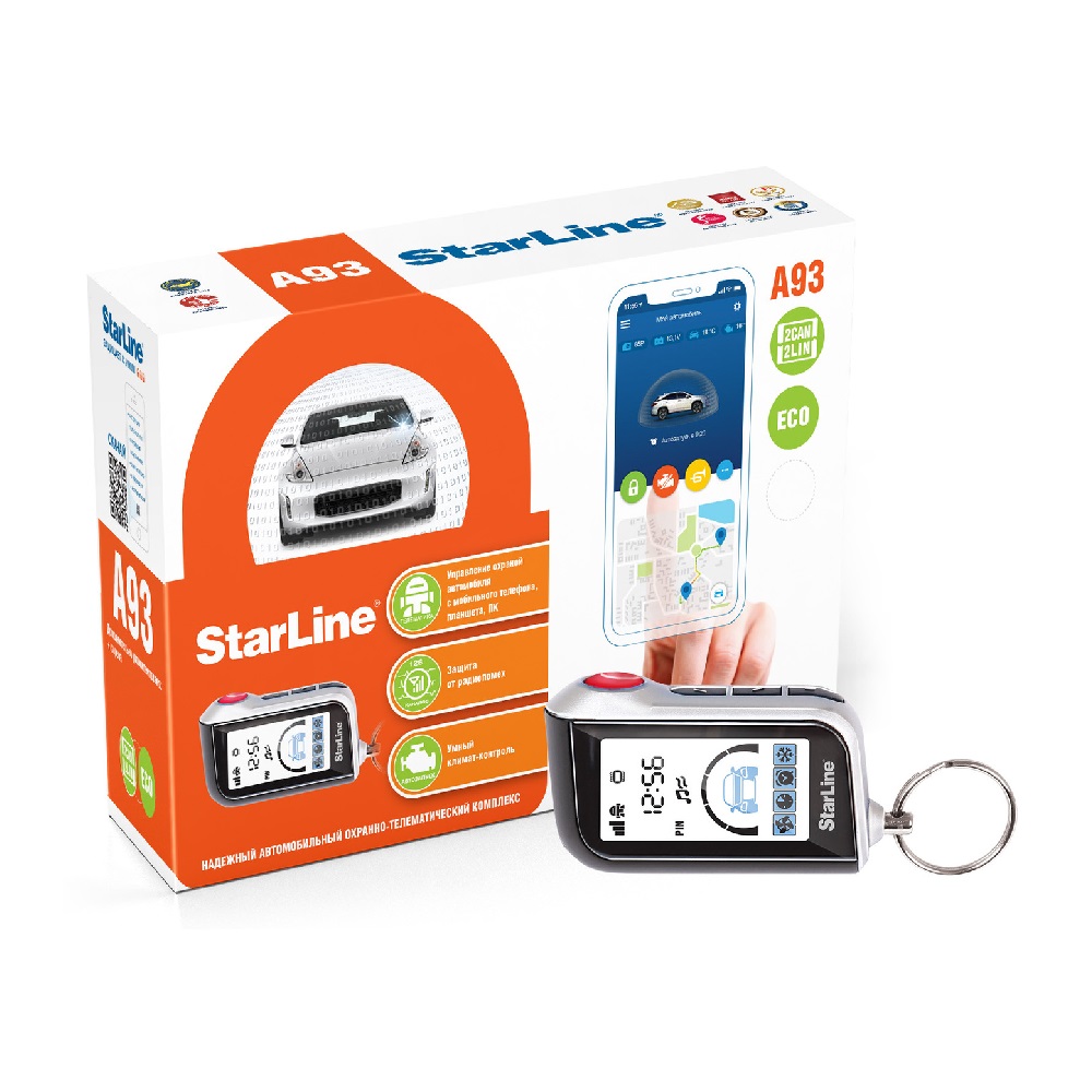 Сигнализация StarLine A93 V2 2CAN+2LIN ECO