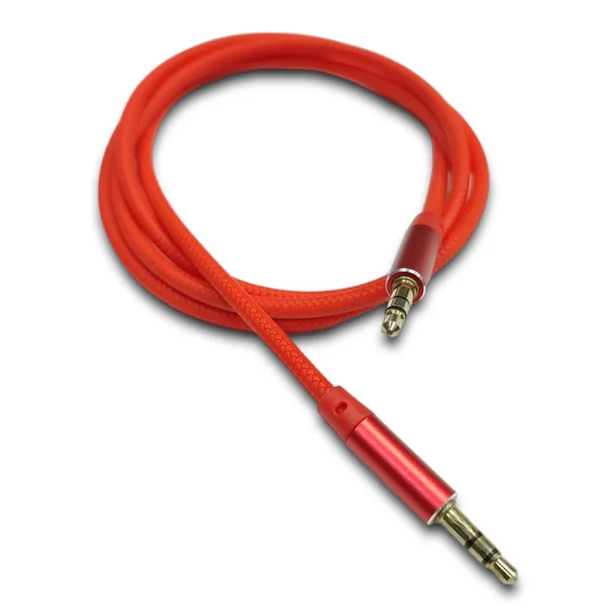 Провод 3.5 jack-jack (AUX) 1м. Резиновый RED