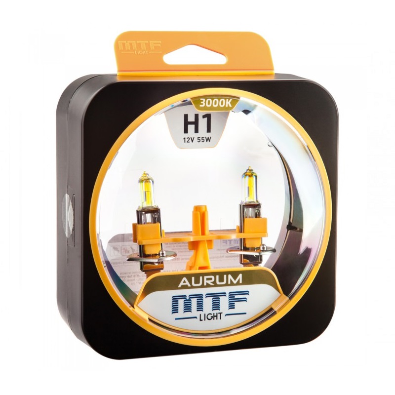 Лампа 12V MTF H1 55W Aurum 3000K (Eurobox,2шт.)