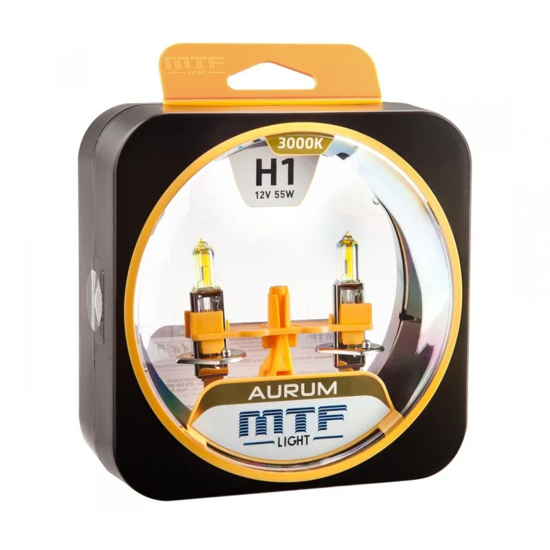 Лампа 12V MTF H1 55W Aurum 3000K (Eurobox,2шт.)